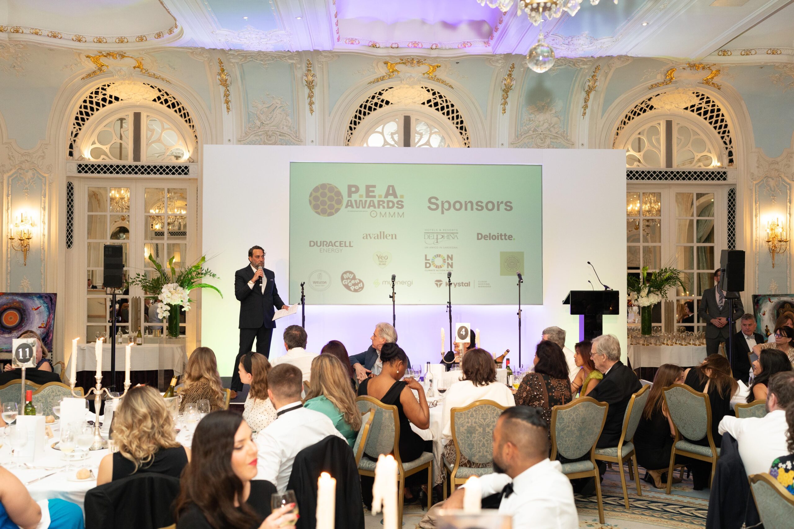 P.E.A. Awards found Jarvis Smith at the P.E.A. Awards ceremony 2024, The Savoy. Photo credit Radski Photography